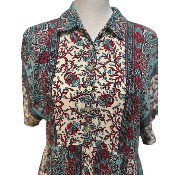 Anthropologie Uncle Frank Floral Frayed Hem Shirt Dress Size Small - Picture 3 of 8